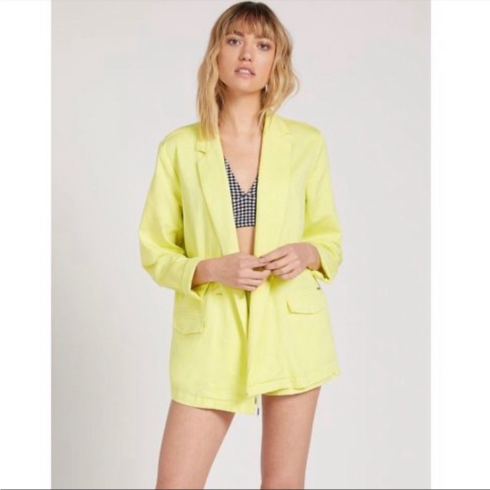 NET Volcom Yellow Coco Twill Blazer